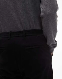 Mango Drawstring Adjustable Waist Slim Fit Trouser In Black For Men -Modern Menswear 207390658 4