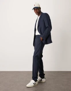 Mango Regular Fit Trousers In Navy For Men -Modern Menswear 207390710 1 navy 1