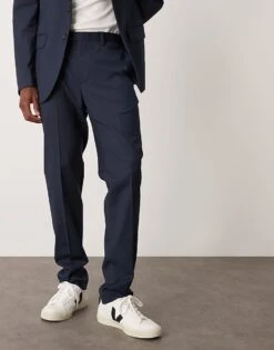 Mango Regular Fit Trousers In Navy For Men -Modern Menswear 207390710 3