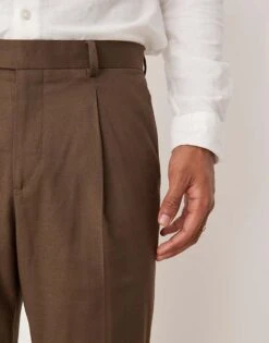 Mango Regular Fit Mid Waist Trouser Co-ord In Brown For Men -Modern Menswear 207413145 5