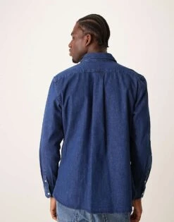 Mango Classic Regular Fit Denim Shirt In Dark Wash Blue For Men Dark Blue -Modern Menswear 207421907 3