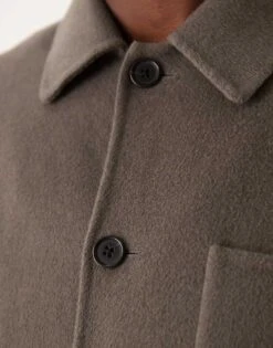 Mango Button Down Pocket Detail Shacket In Grey For Men -Modern Menswear 207421966 3