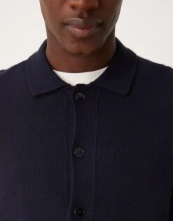 Mango Knitted Button Down Cardigan In Navy For Men -Modern Menswear 207421980 3