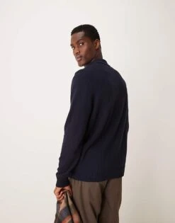 Mango Knitted Button Down Cardigan In Navy For Men -Modern Menswear 207421980 4