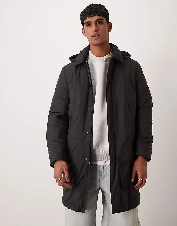 Mango Puffer Mid Length Trench Coat In Navy For Men 3 Mango Puffer Mid Length Trench Coat In Navy For Men