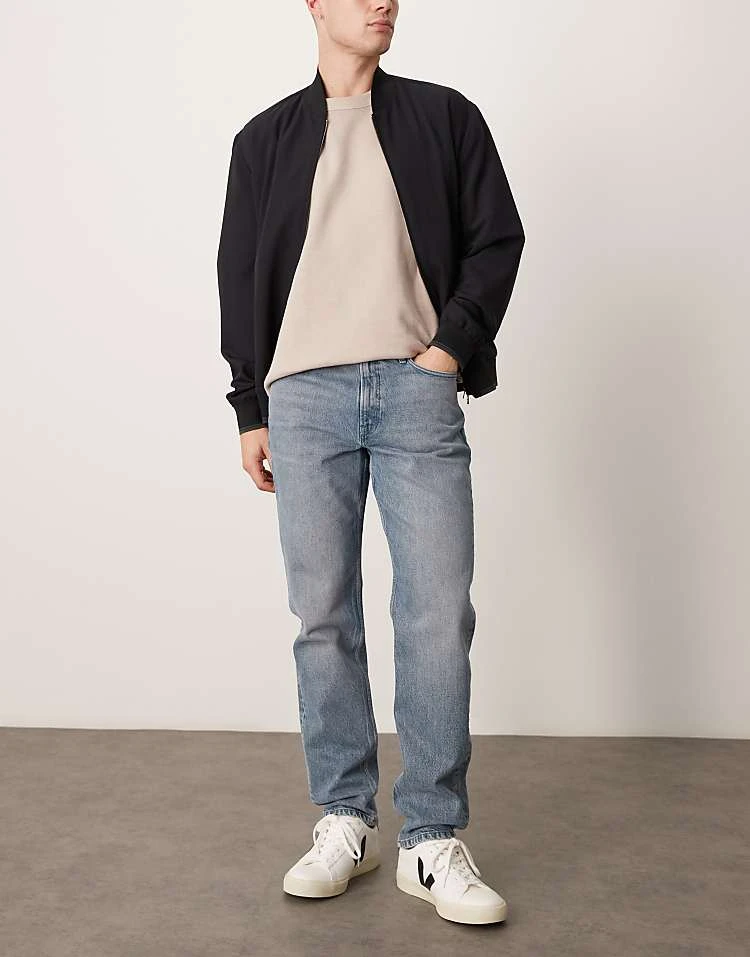 Mango Mid Waist Straight Leg Jean In Mid Wash Blue For Men Mid Blue 3 Mango Mid Waist Straight Leg Jean In Mid Wash Blue For Men Mid Blue