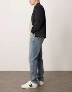 Mango Mid Waist Straight Leg Jean In Mid Wash Blue For Men Mid Blue 10 Mango Mid Waist Straight Leg Jean In Mid Wash Blue For Men Mid Blue -Modern Menswear 207422017 3