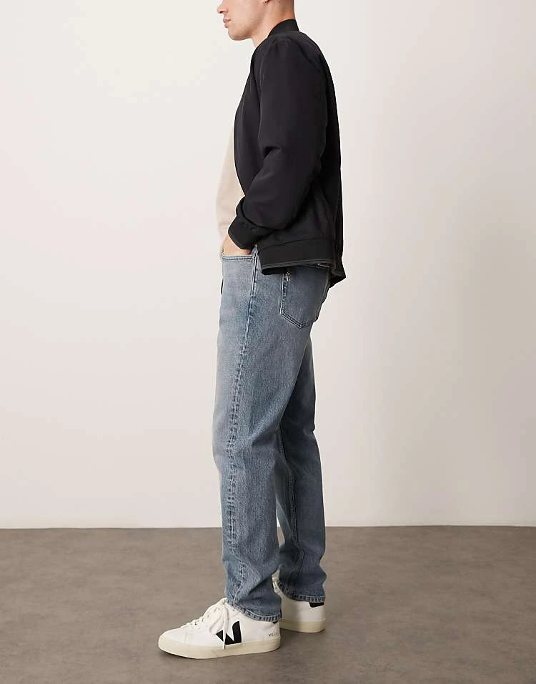 Mango Mid Waist Straight Leg Jean In Mid Wash Blue For Men Mid Blue 5 Mango Mid Waist Straight Leg Jean In Mid Wash Blue For Men Mid Blue - Image 3