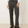Mango Tie Waist Pleat Front Straight Leg Trouser In Charcoal For Men -Modern Menswear 207422855 1 charcoal