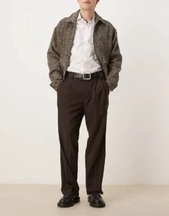 Mango Relaxed Tailored Trouser In Brown For Men