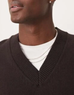 Mango V-neck Sweater Vest In Dark Brown For Men 10 Mango V-neck Sweater Vest In Dark Brown For Men -Modern Menswear 207544180 4