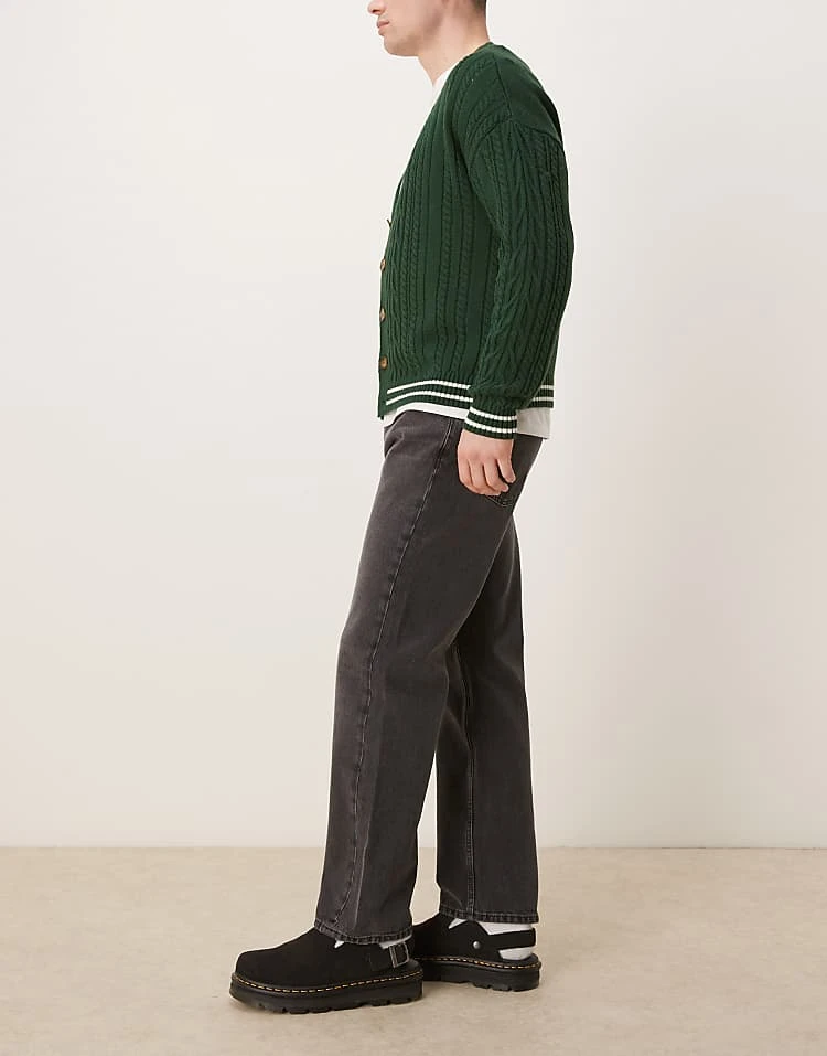 Mango Straight Fit Jeans In Washed Black For Men 4 Mango Straight Fit Jeans In Washed Black For Men - Image 2