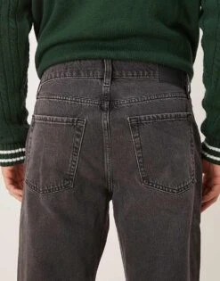 Mango Straight Fit Jeans In Washed Black For Men 11 Mango Straight Fit Jeans In Washed Black For Men -Modern Menswear 207544216 4