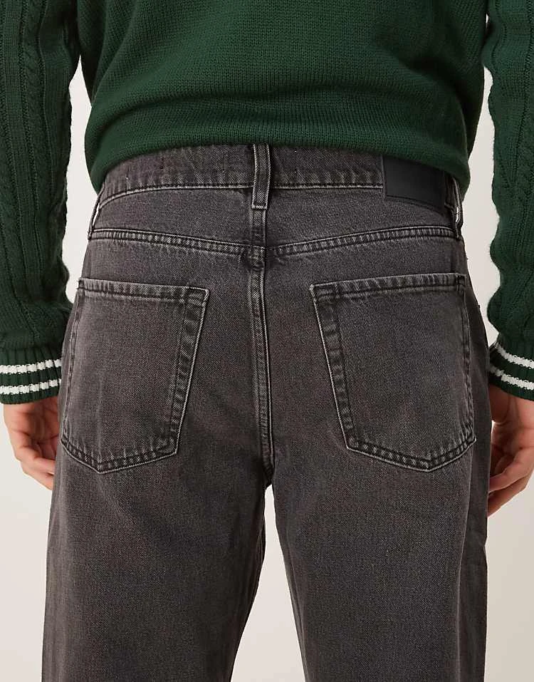 Mango Straight Fit Jeans In Washed Black For Men 6 Mango Straight Fit Jeans In Washed Black For Men - Image 4