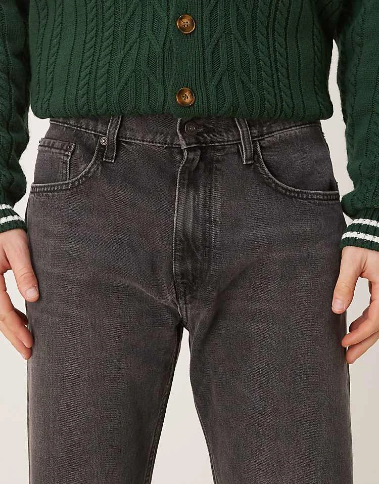 Mango Straight Fit Jeans In Washed Black For Men 7 Mango Straight Fit Jeans In Washed Black For Men - Image 5