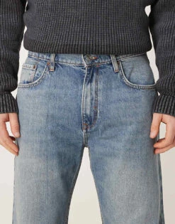 Mango Straight Fit Jeans In Mid Washed Blue For Men -Modern Menswear 207544224 5