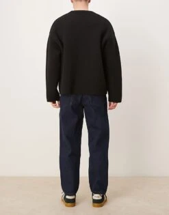 Mango Relaxed Fit Straight Leg Jeans In Dark Blue For Men -Modern Menswear 207544232 3