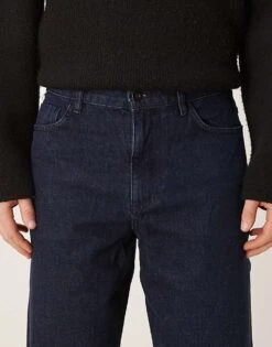 Mango Relaxed Fit Straight Leg Jeans In Dark Blue For Men -Modern Menswear 207544232 5