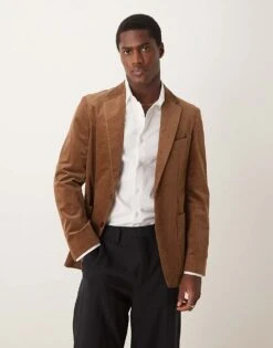 Mango Cord Blazer In Mid Brown For Men -Modern Menswear 207544255 1 brown 1