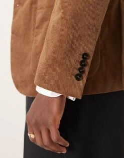 Mango Cord Blazer In Mid Brown For Men -Modern Menswear 207544255 5