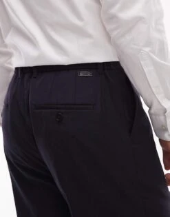 Mango Wool Blend Slim Fit Trouser In Navy For Men -Modern Menswear 207715513 4