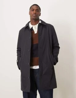 Mango Trench Coat In Navy For Men