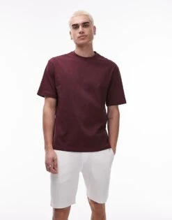 Mango Premium Cotton Regular T-shirt In Burgundy For Men 11 Mango Premium Cotton Regular T-shirt In Burgundy For Men -Modern Menswear 207804322 1 burgundy 1