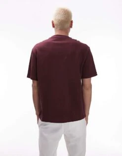 Mango Premium Cotton Regular T-shirt In Burgundy For Men 10 Mango Premium Cotton Regular T-shirt In Burgundy For Men -Modern Menswear 207804322 4