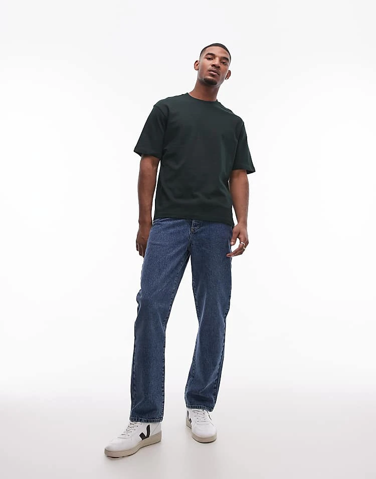 Mango Premium Cotton Regular T-shirt In Dark Green For Men 4 Mango Premium Cotton Regular T-shirt In Dark Green For Men - Image 2