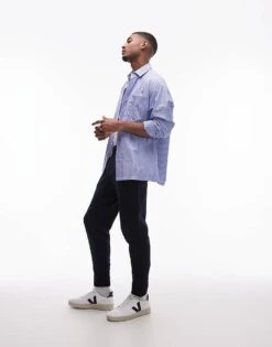 Mango Drawstring Slim Fit Joggers In Navy For Men