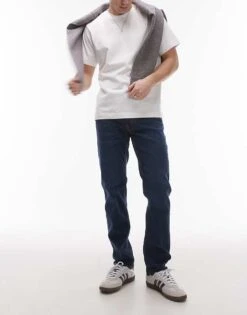 Mango Slim Fit Jeans In Dark Blue For Men Navy