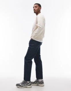 Mango Relaxed Straight Fit Jeans In Dark Blue For Men -Modern Menswear 207833746 3