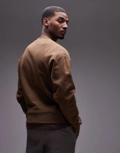 Mango Crew Neck Sweatshirt In Tan For Men -Modern Menswear 207884880 3