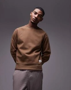 Mango Crew Neck Sweatshirt In Tan For Men -Modern Menswear 207884880 4
