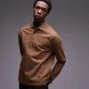 Mango Collar Detail Sweatshirt In Dark Brown For Men 1 Mango Collar Detail Sweatshirt In Dark Brown For Men -Modern Menswear 207886057 1 brown