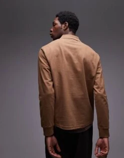 Mango Collar Detail Sweatshirt In Dark Brown For Men -Modern Menswear 207886057 3