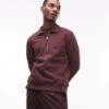 Mango Zip Through Sweatshirt In Burgundy For Men -Modern Menswear 207886064 1 burgundy
