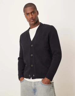 Mango Wool Mix Cardigan In Navy For Men -Modern Menswear 207889375 1 navy 1