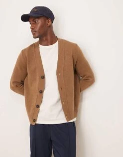 Mango Wool Mix Cardigan In Tan For Men -Modern Menswear 207889394 1 tan 1