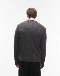 Mango Soft Touch Wool Mix Cardigan In Charcoal For Men -Modern Menswear 207889425 4