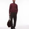 Mango Soft Touch Wool Mix Sweater In Burgundy For Men -Modern Menswear 207889439 1 burgundy