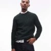 Mango Crew Neck Jumper In Dark Green For Men -Modern Menswear 207889453 1 darkgreen