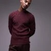 Mango Round Neck Jumper In Burgundy For Men -Modern Menswear 207891514 1 burgundy
