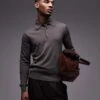 Mango Knitted Button Up Polo Sweater In Light Brown For Men -Modern Menswear 207891521 1 brown