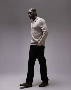 Mango Collar Detail Jumper In Beige For Men Ecru -Modern Menswear 207891522 4