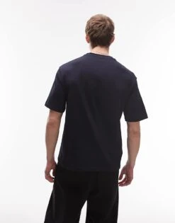 Mango Premium Cotton Regular T-shirt In Navy For Men -Modern Menswear 207891535 3