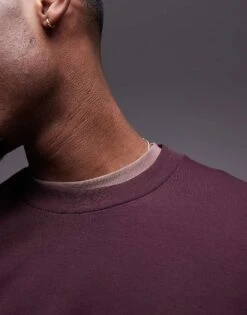 Mango Long Sleeve T-shirt In Burgundy For Men 9 Mango Long Sleeve T-shirt In Burgundy For Men -Modern Menswear 207891584 3