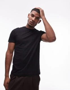 Mango Basic Short Sleeve T-shirt -Modern Menswear 207891608 1 black