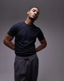 Mango Basic Short Sleeve T-shirt -Modern Menswear 207891609 1 navy 1