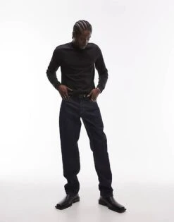 Mango High Neck Long Sleeve T-shirt In Black For Men -Modern Menswear 207891644 2